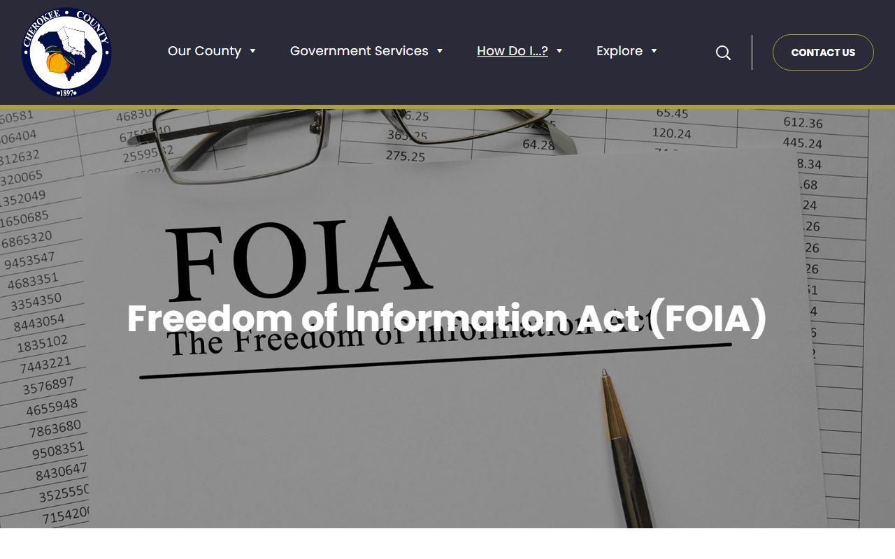 Cherokee County inmate records FOIA request page