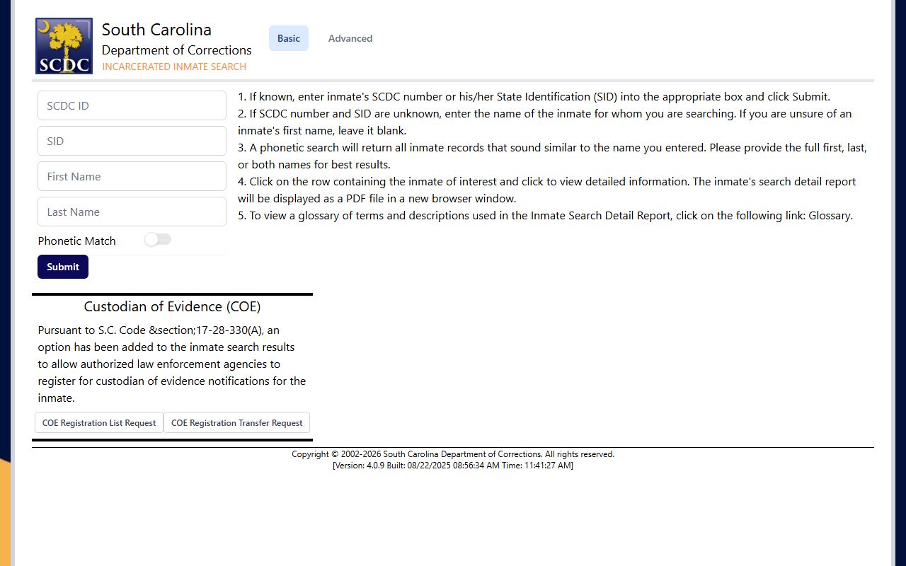 SCDC inmate search for Cherokee County sentenced prisoner lookup